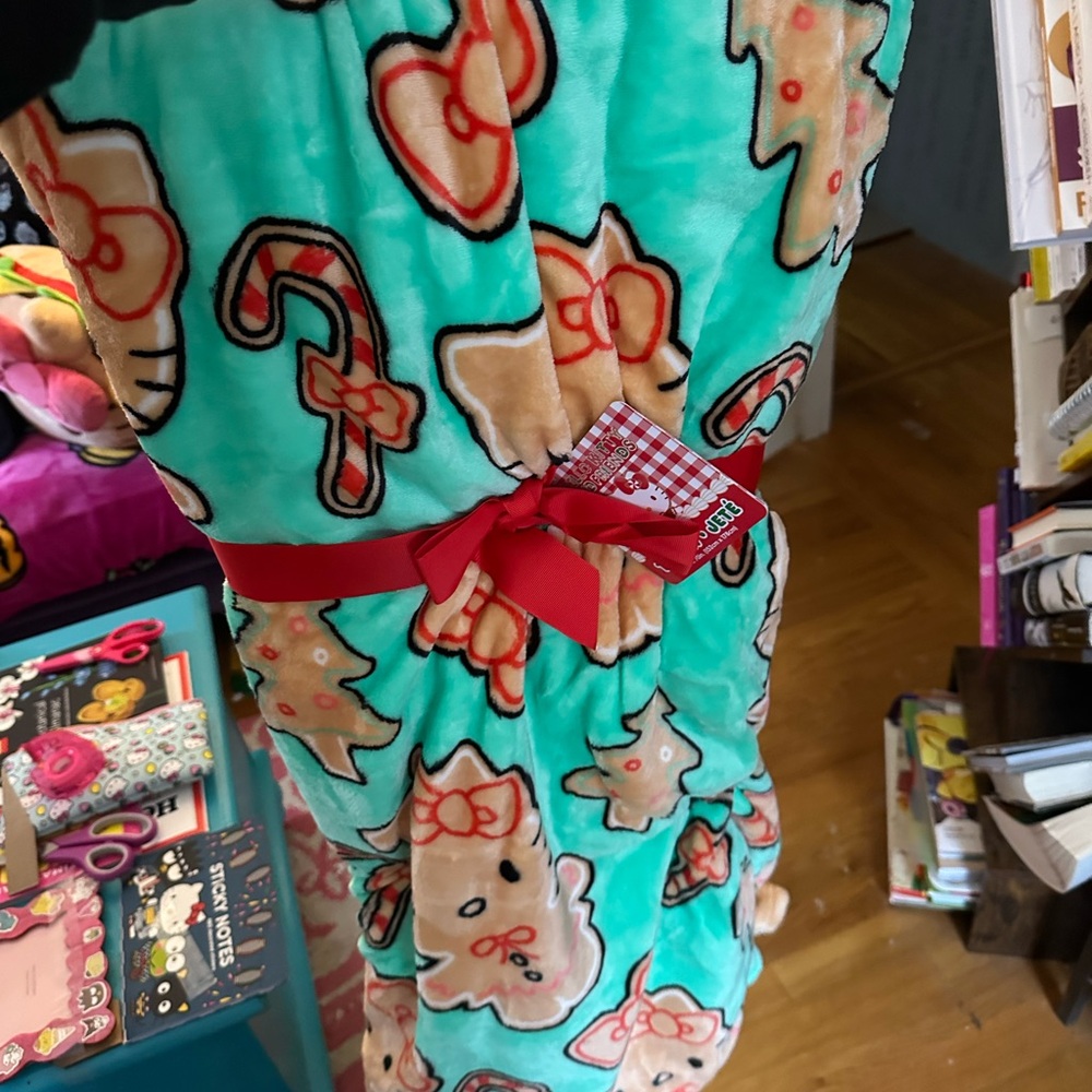 Hello kitty Teal Christmas Sugar Cookie Blanket - Picture 5 of 5